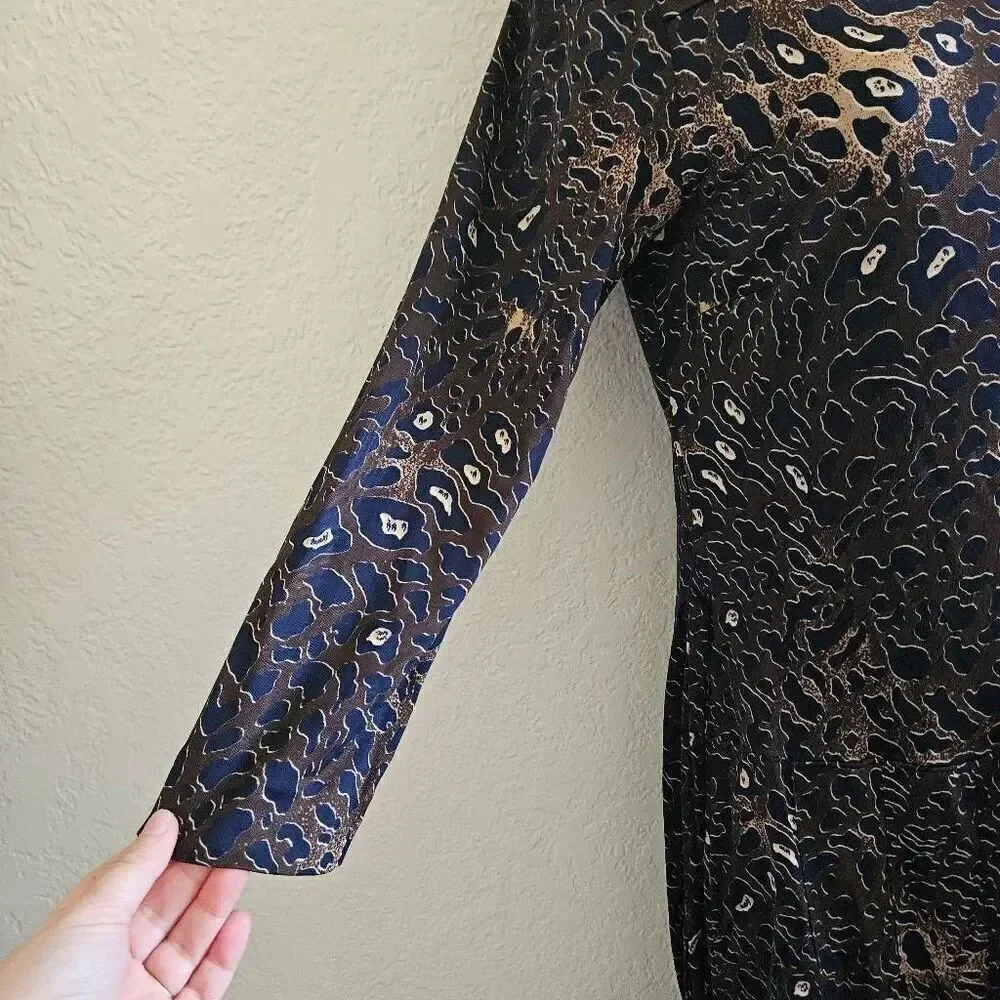 Tory Burch Denise Navy Leopard Dress